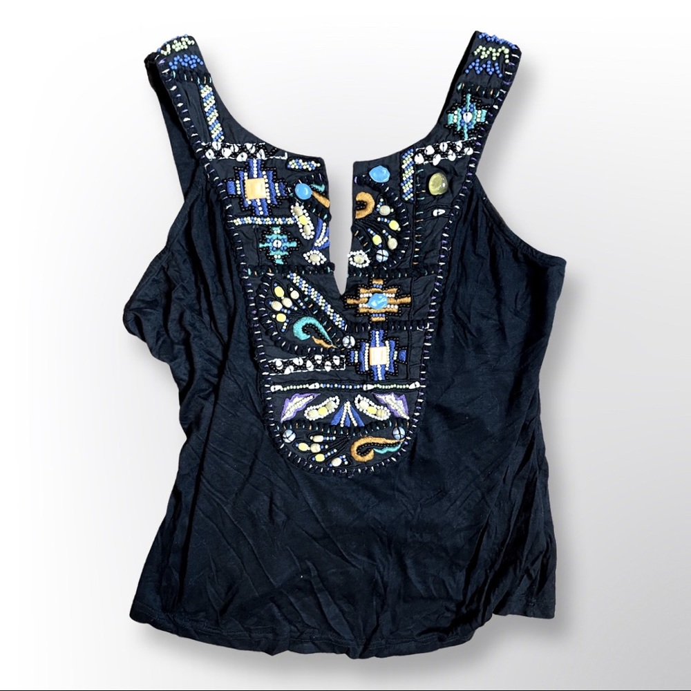 KAS New York Anthropologie Beaded Tank